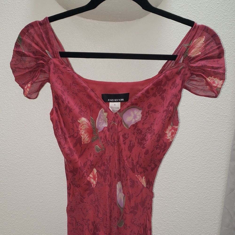 Jones New York Red Floral Maxi Dress